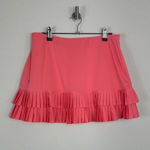 Cross Court Coral Pleated Skort Tennis Pickle Ball Skirt Medium